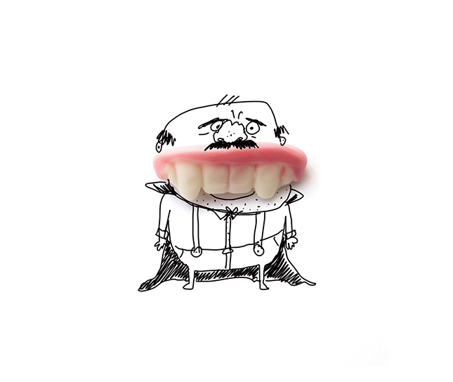 Project Gummies Photoillustration _ Tiny vampire with big sweet teeth